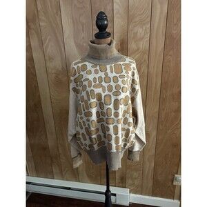 CONDITIONS APPLY Women's Sweater Turtleneck With Geometric Pattern Size Large L‎
